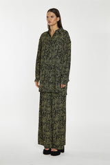 High Waist Loose Trousers - Yellow Mini Zebra