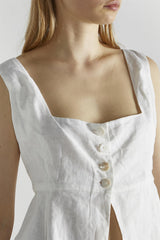 White Square-Neck Crop-Top