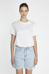 Light Blue-Wash Loose Fit Denim-Shorts