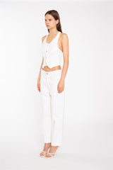 Off-White Denim Halter-Neck Waistcoat