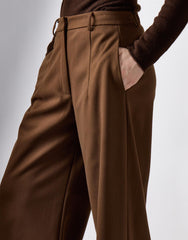 Khaki Brown Wide Leg Suit Trousers