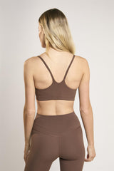 Signature Chestnut Scoop-Neck Crop-Top.