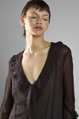 Deep Brown Shift Maxi Dress