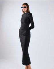 Black Bodycon Midi Dress