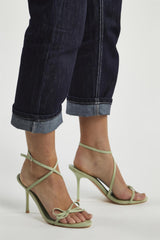 Sage-Green-Micro Bow High-Heels
