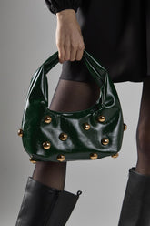 Green Studded Hand-Bag