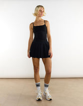 Pleated Mini Skirt - Black