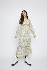 Stone-Sun-Moon Square-Neck-Long-Sleeves-Tops