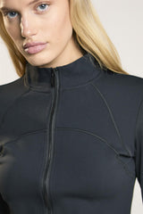 Signature Black Full-Zip Long-Sleeve Top