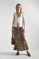 White V-Neck Sleeveless-Top