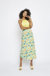 Golden-Yellow-Sateen Halter Crop-Top