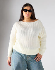 Glamorous Curve Cream Knitwear Jumper