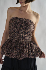 Glamorous Women's Leopard Ruffle Bandeau Crop-Top
