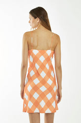 CA0396-ORANGE WHITE GINGHAM