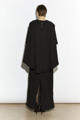 Cape Maxi Dress - Black