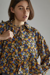 Dark Floral Long Sleeve Top