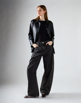 Black Vintage Wash Wide Leg Baggy Jeans