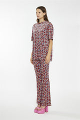 Multi-Ditsy-Velvet Flared High Waisted-Leggings