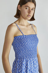 Ultramarine-Ditsy Wide-Leg Cropped-Jumpsuit