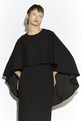 Cape Maxi Dress - Black