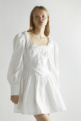 Off White Skater Mini-Dress