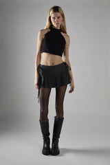 Black Halter-Neck Crop-Top