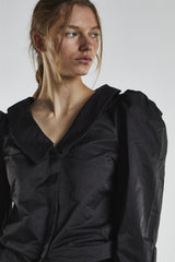 Black Statement Sleeves Blouse