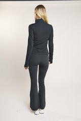 Signature Black Full-Zip Long-Sleeve Top