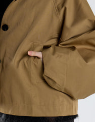 Raglan Sleeve Crop Coat - Beige