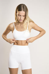 Signature White Scoop-Neck Crop-Top