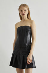 Black Zip-Through Corset-Top