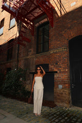 Natural-Ecru Bandeau Sleeveless-Top