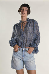 Mid Waist Loose Fit Denim Shorts - Light Vintage Wash