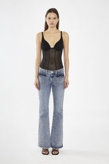 Black-Mesh Bodysuit