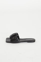 Black Slip-On Flat Sandals