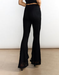 Flared Trousers - Black Lace