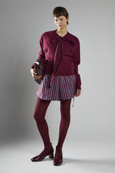 Burgundy Bow-Front Cardigan