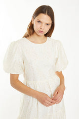TM0132A-CREAM PEACH DITSY ORGANZA