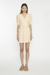 Muskmelon-Multi-Ditsy Wrap Mini-dress