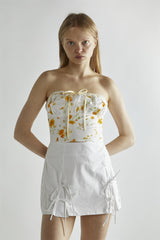 Marigold Floral Corselette Crop-Top