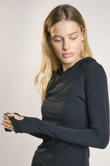 Signature Black Hooded Top.