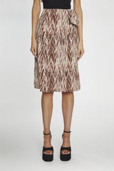 Brown Snake Wrap Skirt