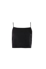 LADIES TOP-BLACK SATIN-2Xtra Small