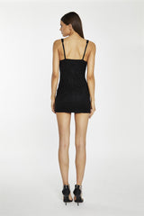 Black-Lace Corset Mini-Dress