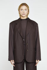 Dark-Brown Oversized-Blazer