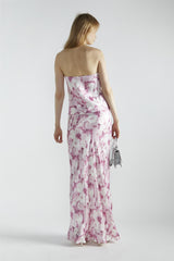 Pink Blur Daisy Flare Maxi-Skirt