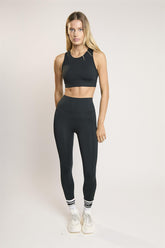 Signature Black Open-Back Crop-Top.