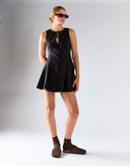 Glamorous Black Tie Front Dress