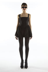 Bubble Hem Mini Dress - Lottie Black
