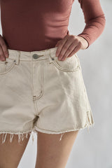 Ecru High waisted Denim Shorts